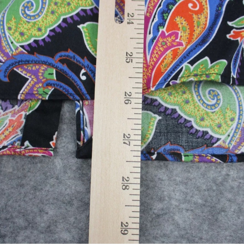 Lauren Ralph Lauren Black Floral Paisley Button-Up Blouse - Picture 6 of 7
